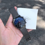Fossil Neutra Chronograph Blue Dial Silver Mesh Bracelet Watch for Men - FS5383 Authentic Buy Shop Now