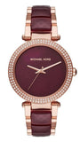 Michael Kors Parker Maroon Dial Two Tone Steel Strap Watch for Women - MK6412 Authentic Buy Shop Now