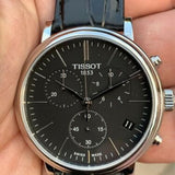 Tissot Carson Premium Chronograph Black Dial Black Leather Strap Watch For Men - T122.417.16.051.00 Authentic Buy Shop Now