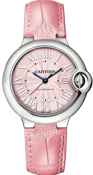 Cartier Ballon Blue De Cartier Pink Dial Pink Leather Strap Watch for Women - WSBB0031 Authentic Buy Shop Now