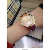 Burberry The City Gold Dial Orange Leather Strap Watch for Women - BU9017 Authentic Buy Shop Now