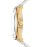 Michael Kors Jessa Multifunction Gold Dial White Leather Strap Watch For Women - MK7204 Authentic Buy Shop Now