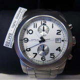 Marc Jacobs Larry Chronograph White Dial Silver Steel Strap Watch for Men - MBM5030 Authentic Buy Shop Now