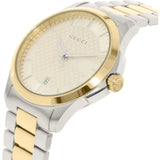 Gucci G Timeless Quartz Silver Dial Two Tone Steel Strap Watch For Men - YA126450 Authentic Buy Shop Now