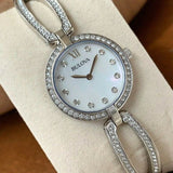 Bulova Crystal Collection Mother of Pearl Dial Silver Steel Strap Watch for Women - 96L223 Authentic Buy Shop Now