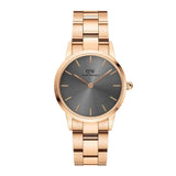 Daniel Wellington Iconic Link Grey Dial Gold Steel Strap Watch For Women - DW00100334 Authentic Buy Shop Now