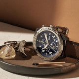 Fossil Bronson Chronograph Luggage Blue Dial Brown Leather Strap Watch for Men - FS5829 Authentic Buy Shop Now