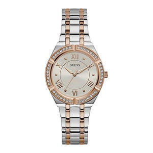 Guess Cosmo Quartz Silver Dial Two Tone Steel Strap Watch For Women - GW0033L9 Authentic Buy Shop Now