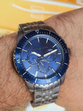 Michael Kors Chronograph Cunningham Multifunction Blue Dial Grey Steel Strap Watch For Men - MK7155 Authentic Buy Shop Now