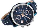 Fossil Boyfriend Sport Chronograph Blue Dial Blue Leather Strap Watch for Women - ES4113 Authentic Buy Shop Now