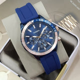 Fossil Bannon Multifunction Blue Dial Blue Silicone Strap Watch for Men - BQ2498 Authentic Buy Shop Now