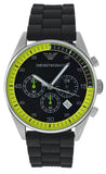 Emporio Armani Chronograph Black Dial Black Rubber Strap Watch For Men - AR5865 Authentic Buy Shop Now