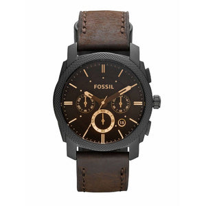 Fossil Machine Flight Chronograph Brown Dial Brown Leather Strap Watch for Men - FS4656 Authentic Buy Shop Now