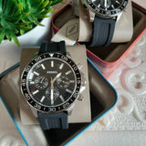 Fossil Bannon Multifunction Black Dial Black Silicone Strap Watch for Men - BQ2494 Authentic Buy Shop Now