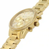Michael Kors Ritz Chronograph Gold Dial Gold Steel Strap Watch For Women - MK7310 Authentic Buy Shop Now