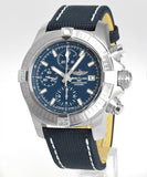 Breitling Avenger Chronograph 43 Blue Dial Blue Nylon Strap Watch for Men - A13385101C1X1 Authentic Buy Shop Now