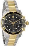 Movado Series 800 Chronograph Black Dial Two Tone Steel Strap Watch For Men - 2600146 Authentic Buy Shop Now