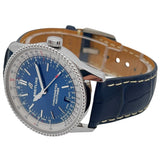 Breitling Navitimer Automatic 38mm Blue Dial Blue Leather Strap Mens Watch - A17325211C1P1 Authentic Buy Shop Now