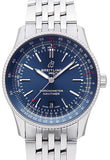 Breitling Navitimer Automatic 41mm Blue Dial Silver Steel Strap Watch for Men - A17326161C1A1 Authentic Buy Shop Now