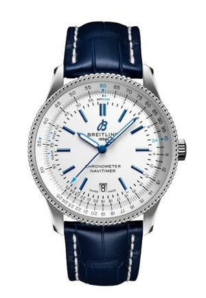 Breitling Navitimer Automatic 41mm White Dial Blue Leather Strap Watch for Men - A173263A1G1P1 Authentic Buy Shop Now