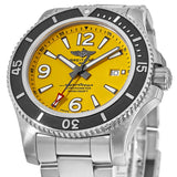 Breitling Superocean Automatic 44mm Yellow Dial Silver Steel Strap Watch for Men - A17375211/1A1 Authentic Buy Shop Now