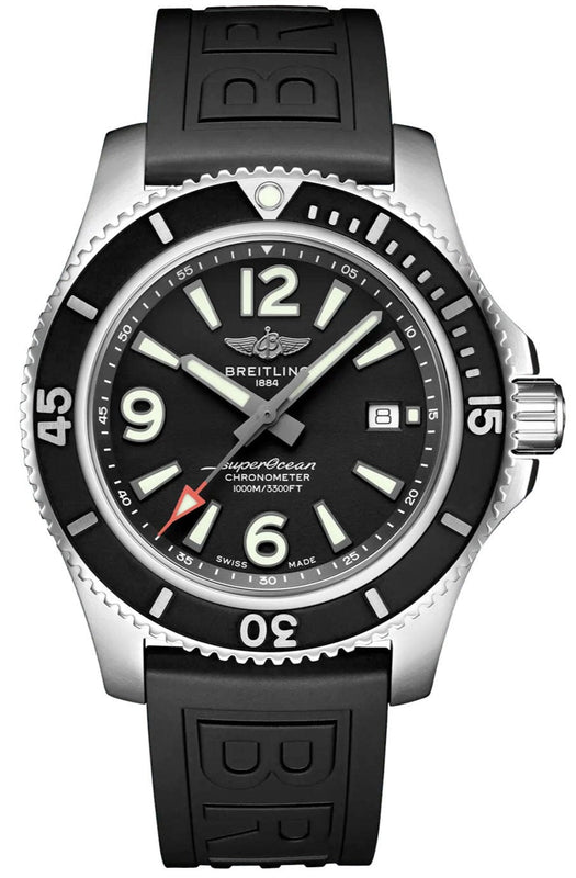 Breitling Superocean II 44mm Black Dial Black Rubber Strap Watch for Men - A17367D71B1S2 Authentic Buy Shop Now