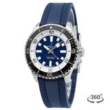 Breitling Superocean Automatic 44 Blue Dial Blue Rubber Strap Watch for Men - A17376211C1S1 Authentic Buy Shop Now