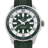 Breitling Superocean Automatic 44 Green Dial Green Rubber Strap Watch for Men - A17376A31L1S1 Authentic Buy Shop Now