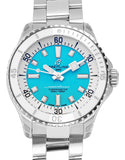 Breitling Superocean Automatic 36 Turquoise Dial Silver Steel Strap Watch for Men - A17377211C1A1 Authentic Buy Shop Now