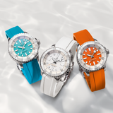 Breitling Superocean Automatic 36 Orange Dial Orange Rubber Strap Watch for Men - A17377211O1S1 Authentic Buy Shop Now
