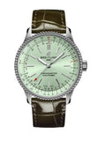Breitling Navitimer Automatic 35 Green Dial Green Leather Strap Watch for Women - A17395361L1P1 Authentic Buy Shop Now