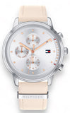 Tommy Hilfiger Blake Chronograph Silver Dial Pink Leather Strap Watch For Women - 1781906 Authentic Buy Shop Now