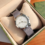 Gucci G Timeless Quartz White Dial Grey NATO Strap Watch For Women - YA1264184 Authentic Buy Shop Now