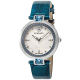 Versace Olympo Gleam White Dial Green Leather Strap Watch for Women - VAN020016 Authentic Buy Shop Now