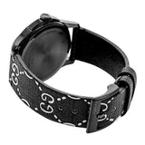 Gucci G Timeless Ghost Black Dial Black Leather Strap Watch For Men - YA1264018 Authentic Buy Shop Now