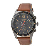 Coach Sullivan Chronograph Black Dial Brown Leather Strap Watch for Men - 14602070 Authentic Buy Shop Now