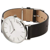 Coach Perry White Dial Black Leather Strap Watch for Women - 14503115 Authentic Buy Shop Now