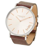 Coach Perry White Dial Brown Leather Strap Watch for Women - 14503154 Authentic Buy Shop Now