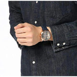 Fossil Townsman Twist Skeleton Blue Dial Blue Leather Strap Watch for Men - ME1138 Authentic Buy Shop Now
