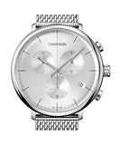 Calvin Klein High Noon Silver Dial Silver Mesh Bracelet Watch for Men - K8M27126 Authentic Buy Shop Now