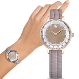 Swarovski Octea Nova Beige Dial Grey Leather Strap Watch for Women - 5649999 Authentic Buy Shop Now