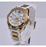 Guess Intrepid White Dial Two Tone Silicone Strap Watch For Women - W0325L6 Authentic Buy Shop Now