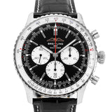 Breitling Navitimer B01 Chronograph 46 Black Dial Black Leather Strap Watch for Men - AB0137211B1P1 Authentic Buy Shop Now