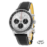 Breitling Navitimer B01 Chronograph 43 Silver Dial Black Leather Strap Watch for Men - AB0138241G1P1 Authentic Buy Shop Now