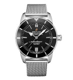 Breitling Superocean Heritage B20 Automatic 42 Black Dial Silver Mesh Bracelet Watch for Men - AB2010121B1A1 Authentic Buy Shop Now