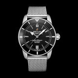 Breitling Superocean Heritage B20 Automatic 42 Black Dial Silver Mesh Bracelet Watch for Men - AB2010121B1A1 Authentic Buy Shop Now
