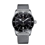 Breitling Superocean Heritage B20 Automatic 42 Black Dial Silver Mesh Bracelet Watch for Men - AB2010121B1A1 Authentic Buy Shop Now