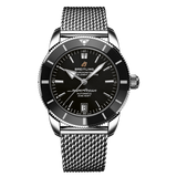 Breitling Superocean Heritage B20 Automatic 42 Black Dial Silver Mesh Bracelet Watch for Men - AB2010121B1A1 Authentic Buy Shop Now