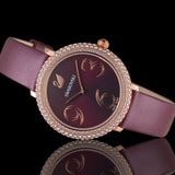 Swarovski Crystal Frost Red Dial Red Leather Strap Watch for Women - 5484064 Authentic Buy Shop Now
