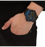 Diesel Little Daddy Blue Dial Black Leather Strap Watch For Men - DZ7257 Authentic Buy Shop Now